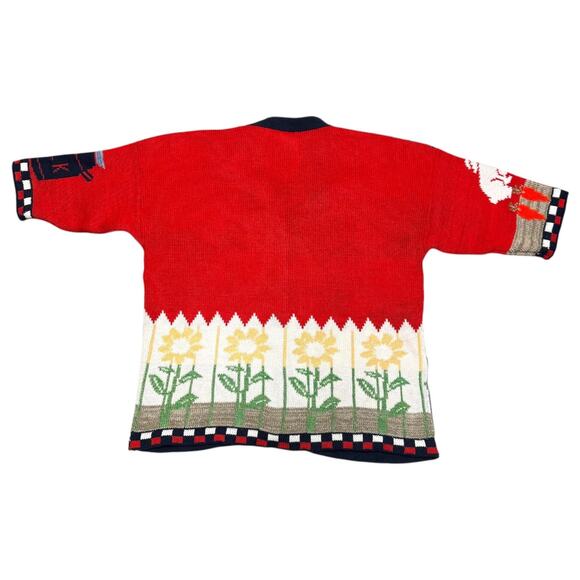 Sweater Loft Vintage 90s Made in USA Farm Short Sleeve Cardigan Sweater Small - Picture 2 of 6
